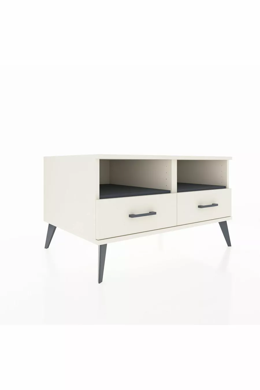 Kronos Dressoir 2 Planken 2 Lades Maassteen-Antraciet/Maassteen