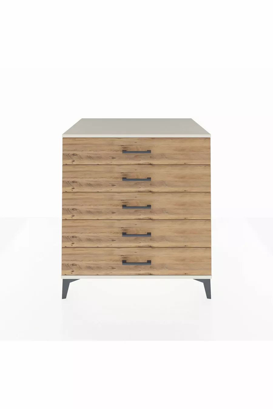 Commode Kronos 5 tiroirs Pierre de lune-Pin