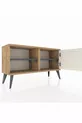 Commode Arges avec 2 étagères et 1 porte en pin - Gris anthracite