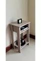 Table de chevet en MDF avec étagères ouvertes, coton et beige