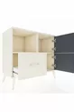 Commode Hyperion avec 2 étagères, 1 tiroir et 2 portes, couleur Pierre de lune-Anthracite/Pierre de lune