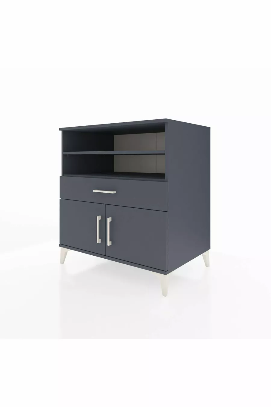 Commode Kronos avec 3 étagères, 1 tiroir et 2 portes, Anthracite-Anthracite