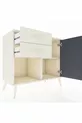Commode Hyperion avec une seule étagère, 2 tiroirs et une porte, Pierre de Lune-Anthracite/Pierre de Lune