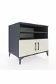 Commode Kronos 3 étagères 2 portes Anthracite-Pierre de lune