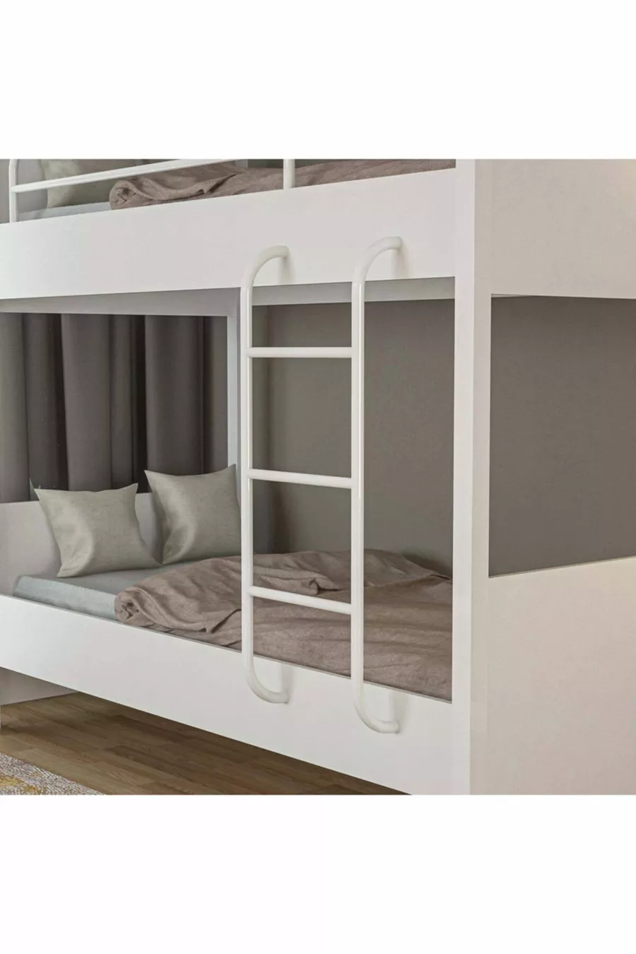 Lit Superposé Tokyo à Pieds Métalliques pour Chambre d'Adolescent et Chambre d'Enfant