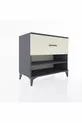 Commode Hyperion à une étagère et un tiroir, anthracite-ardoise