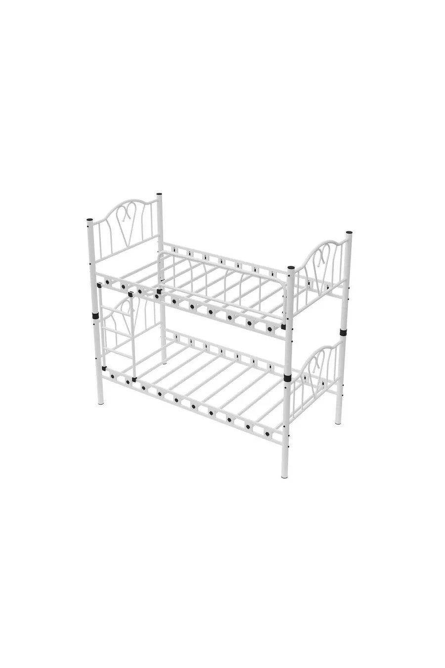 Lit Superposé et Lit Simple en Métal pour Chambre d'Enfant Orkide Blanc