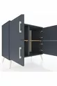 Commode Hyperion 2 étagères 4 portes Anthracite-Anthracite/Sapin