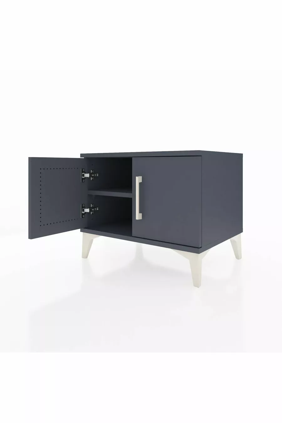Table de chevet Hyperion à une étagère et deux portes Anthracite-Anthracite