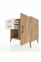 Kronos Dressoir Met Eén Plank, 2 Lades En Eén Deur, Dennen-Dennen/Marmer