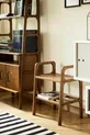 Arce, Bibliothèque en bois, Table de chevet et unité d'étagère