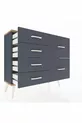 Commode Arges 6 tiroirs Anthracite-Sapin/Anthracite
