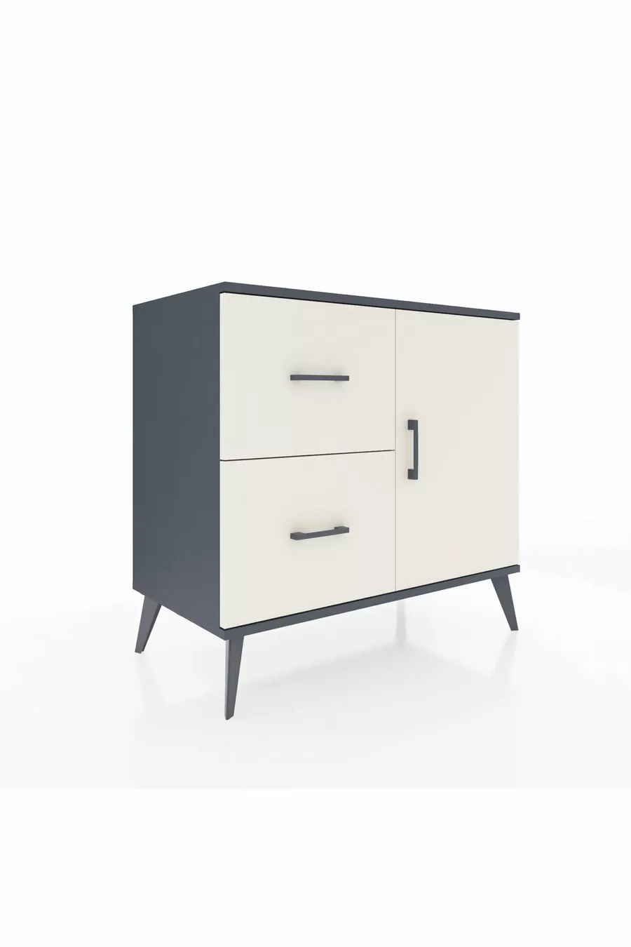 Hyperion Dresser with One Shelf, 2 Drawers, and Single Door, Anthracite-Quartz