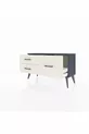 Arges Kommode 3 Regale Anthrazit-Anthrazit/Steinmarmor