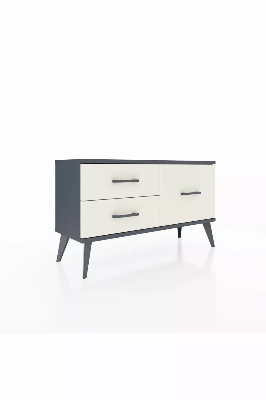 Arges Kommode 3 Regale Anthrazit-Anthrazit/Steinmarmor