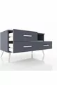 Commode Hyperion à une étagère et 3 tiroirs Anthracite-Sable/Mer de pierre/Anthracite