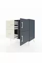 Hyperion Dresser Single Shelf 3 Drawers 2 Doors Anthracite-Anthracite/Snowy White