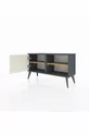 Commode Arges avec 2 étagères et une porte Anthracite-Pierre de Lune/Sapin