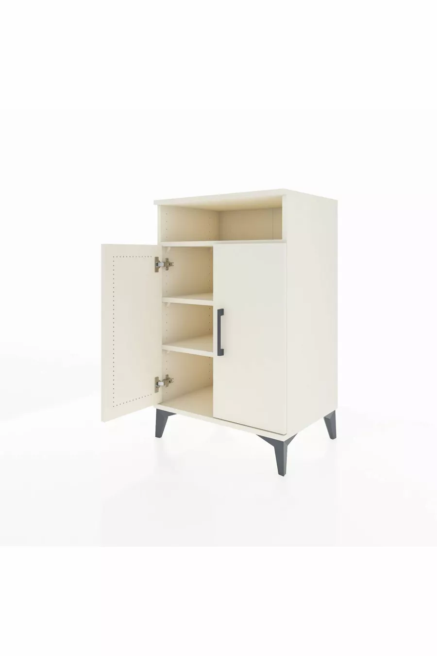 Hyperion Nightstand 3 Shelves 2 Doors Moonstone-Moonstone