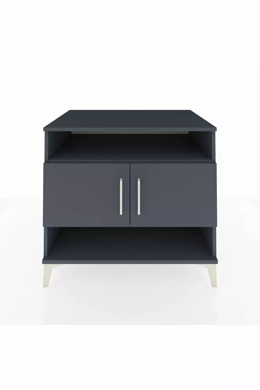Commode Kronos 3 étagères 2 portes Anthracite-Anthracite