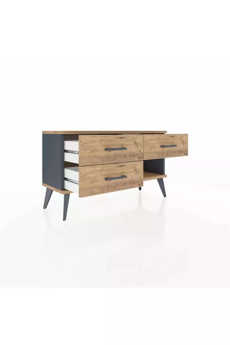 Arges Dresser 3 Drawers Anthracite-Pine