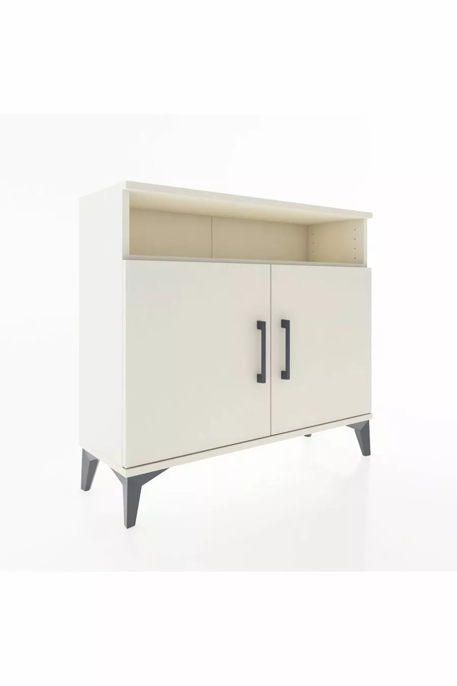 Commode Arges 2 étagères 2 portes Pierre de lune-Pierres de lune
