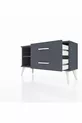 Commode Arges à une étagère et 2 tiroirs Anthracite-Anthracite