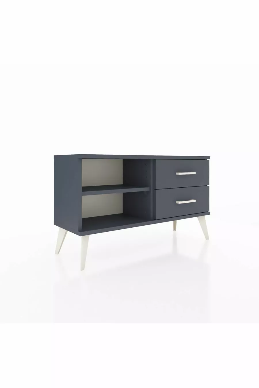 Commode Arges à une étagère et 2 tiroirs Anthracite-Anthracite