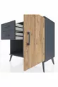 Commode Hyperion à une étagère, deux tiroirs et une porte, anthracite-pin/anthracite