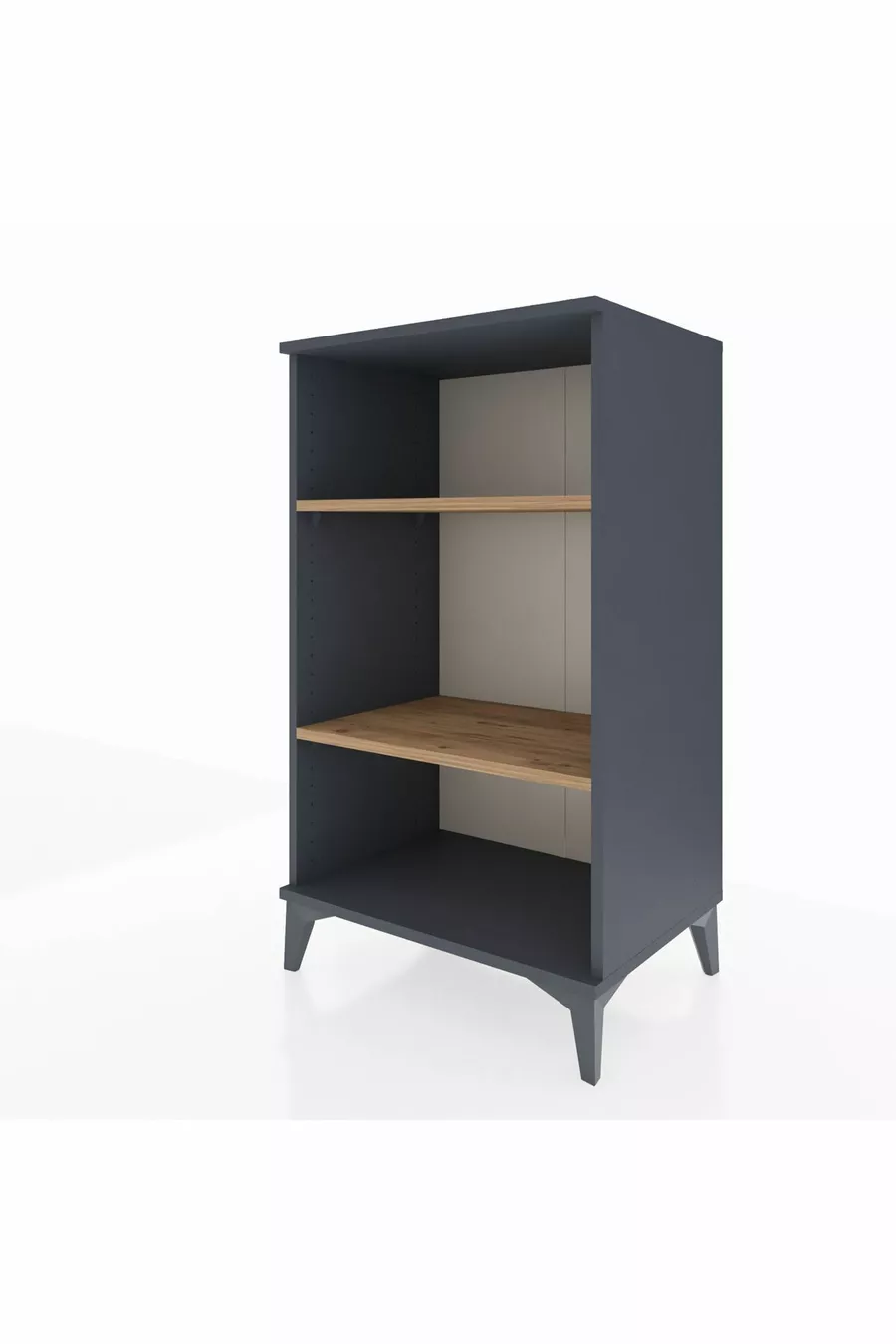 Chevet Hyperion à 2 étagères Anthracite-Bois de pin