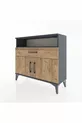 Commode Arges 2 étagères, 1 tiroir, 2 portes, Anthracite-Pin