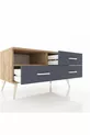 Commode Hyperion à une étagère et trois tiroirs Pin-Pin/Anthracite