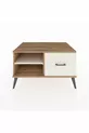 Commode Kronos à une étagère et un tiroir, pin-pierre d'onyx