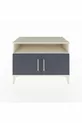 Commode Hyperion 2 étagères 2 portes Pierre de lune-Anthracite