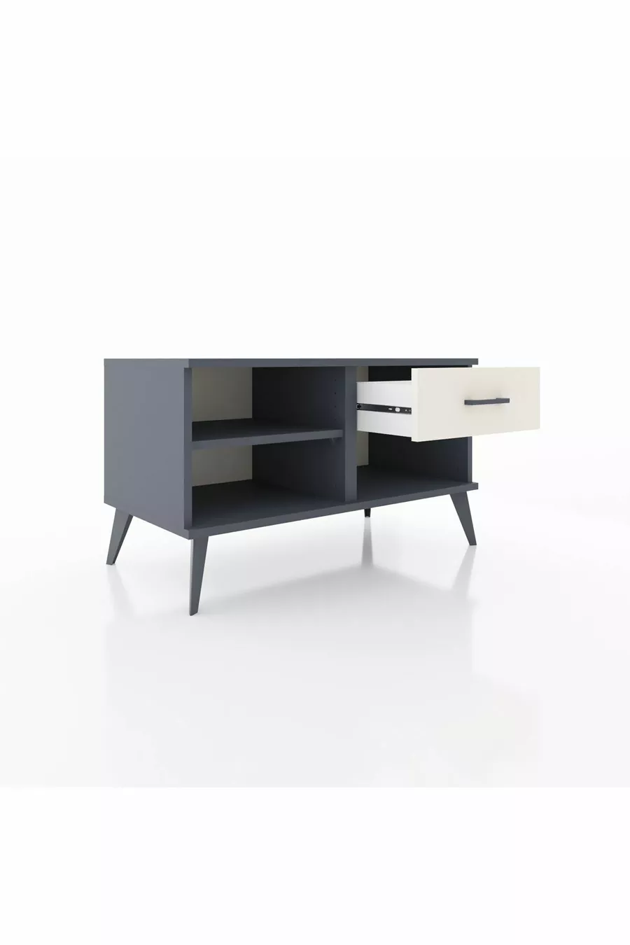 Hyperion Dressoir Enkel Plank Enkel Lade Antraciet-Antraciet/Marmer