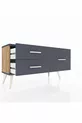 Commode Arges 3 étagères Pin-Anthracite