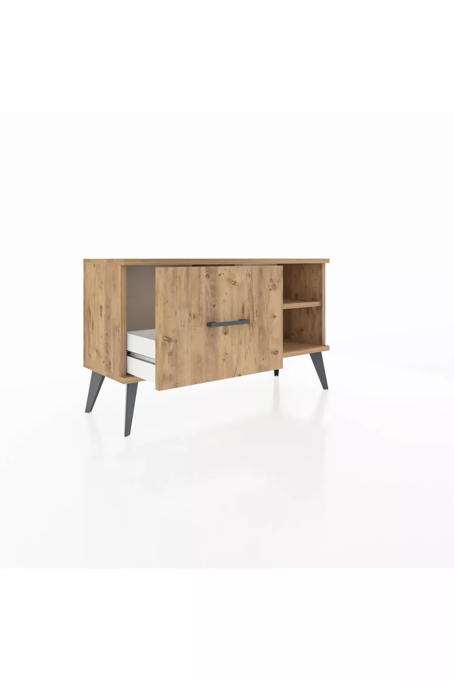 Commode Arges à une étagère et un tiroir, pin-pin
