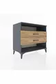 Commode Hyperion à une étagère et 2 tiroirs Anthracite-Pin