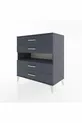 Commode Hyperion à une étagère et 4 tiroirs Anthracite-Anthracite