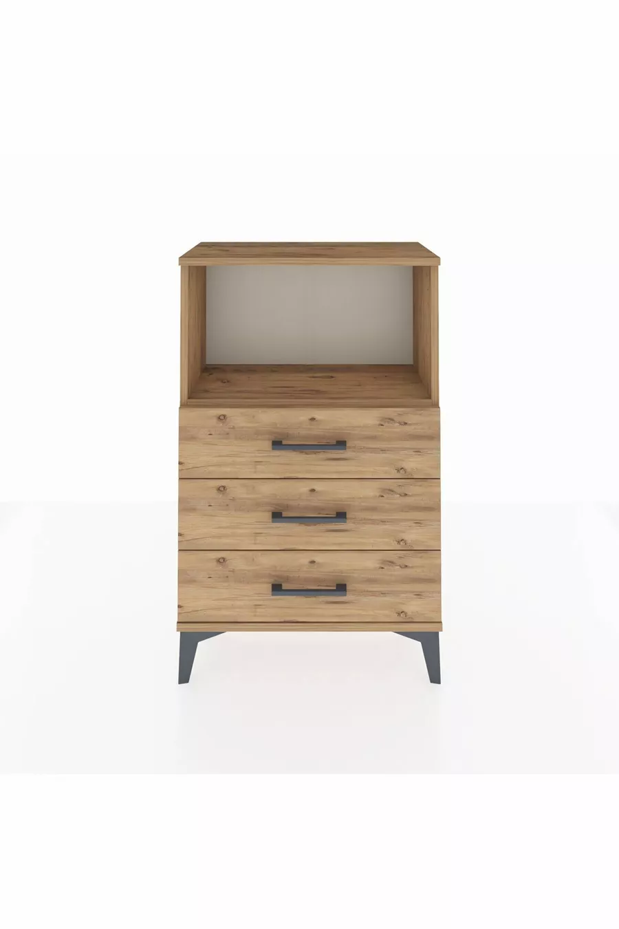 Arges Commode Single Shelf 3 Drawers Pine-Pine