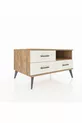 Commode Kronos à une étagère et trois tiroirs Pin-Pin/Marbre blanc