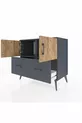 Commode Hyperion 2 étagères 2 tiroirs 2 portes Anthracite-Sapin/Anthracite