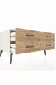 Kronos Dresser 4-Shelf Moonstone-Moonstone/Pine