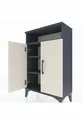 Chevet Arges à 3 étagères et 2 portes, Anthracite-Sel de pierre