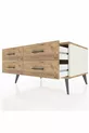 Commode Kronos 4 étagères Pierre de Lune-Pin