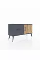 Commode Arges avec une seule étagère, un tiroir et une porte, Anthracite-Pin/Anthracite