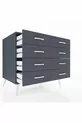 Commode Kronos 8 tiroirs Anthracite-Anthracite