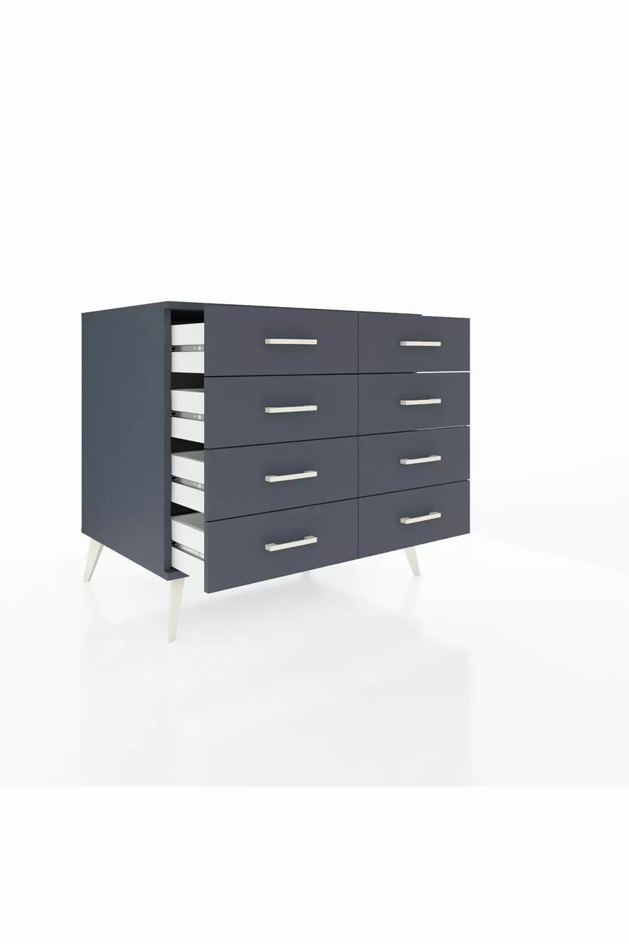 Commode Kronos 8 tiroirs Anthracite-Anthracite