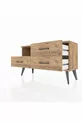 Commode Arges à un seul étagère et 3 tiroirs en pin