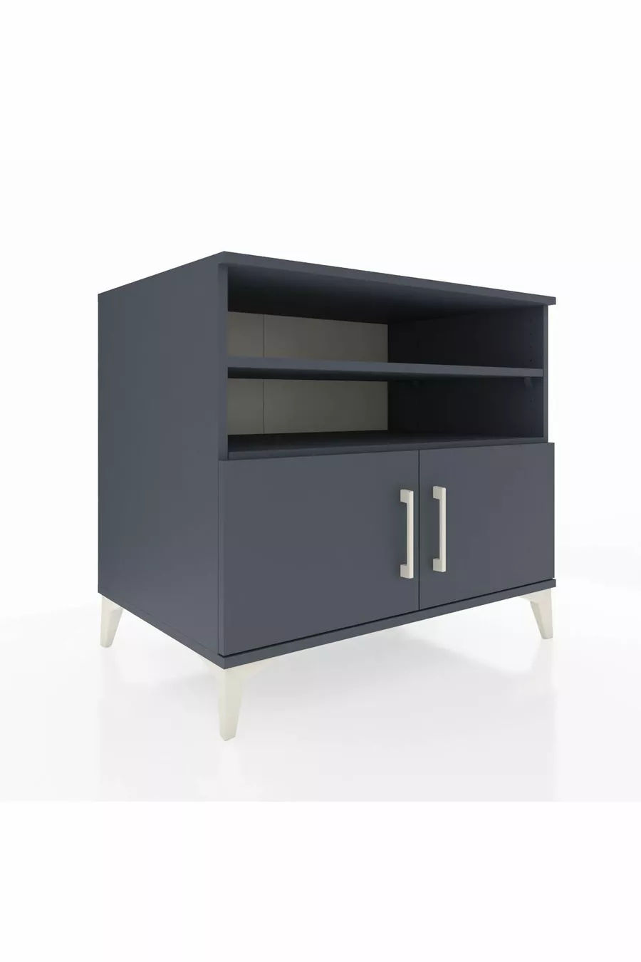 Commode Kronos 3 étagères 2 portes Anthracite-Anthracite